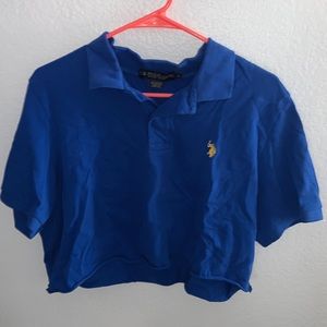 Blue Cropped U.S. Polo Assn Tee